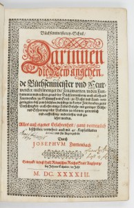 Photo of Büchsenmeisterey-Schul Darinnen Di Neu Angehende Büchsenmeister und Feuerwercker, nicht weniger die Zeugwartten … und gelehrt werden. by FURTTENBACH, Joseph.