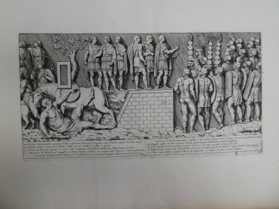 Photo of Colonna Traiana, eretta dal Senato, e Popolo Romano all’Imperatore Traiano Augusto nell suo Foro in Roma. ...  together with Columna Cochlis M. Aurelio Antonino Augusto dicata eius rebus gestis in Germanica atque Sarmatica expeditione insignis ex S.C. Romæ ad viam Flaminiam erecta, ac utrisque belli imaginibus anaglyphice insculpta: Brevibus Notis Io. Petri Bellorii Illustrata Et A Petro Sancte Bartolo. by BARTOLI, Pietro Santi.
